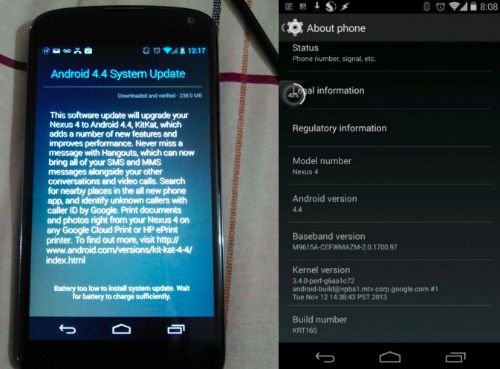 آپدیت اندروید ۴.۴ کیت کت برای Nexus 4 منتشر شد - تکفارس 