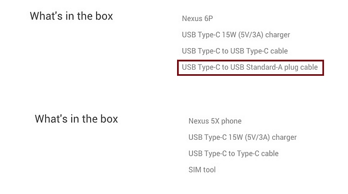 LG Nexus 5X فاقد کابل USB Type-C to USB Standard-A است - تکفارس 