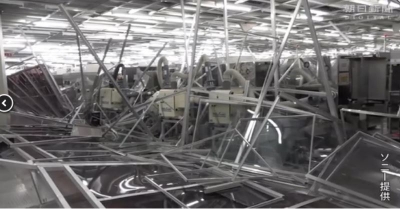 تصاویری که خسارت و شدت آسیب زلزله را در کارخانه تولید سنسور سونی در کوماموتو را نشان می‌دهد - تکفارس 