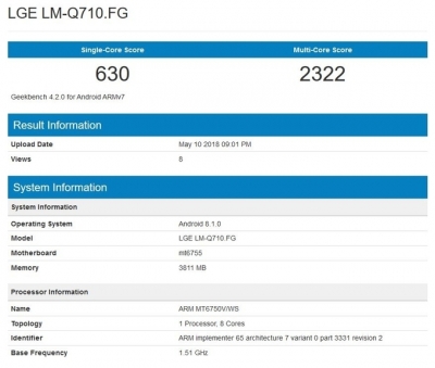 گوشی LG Q7 در بنچمارک Geekbench رویت شد - تکفارس 