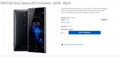 یک خرده فروشی آنلاین در حال پیش فروش گوشی‌ سونی Xperia XZ3 می‌باشد; مشخصات و قیمت نیز فاش شد - تکفارس 
