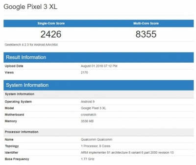 Google Pixel 3 XL با پردازنده SD845 معرفی خواهد شد - تکفارس 