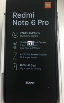 تصاویر live مربوط به گوشی شیائومی Redmi Note 6 Pro بعضی از مشخصات آن را تایید می‌کند - تکفارس 