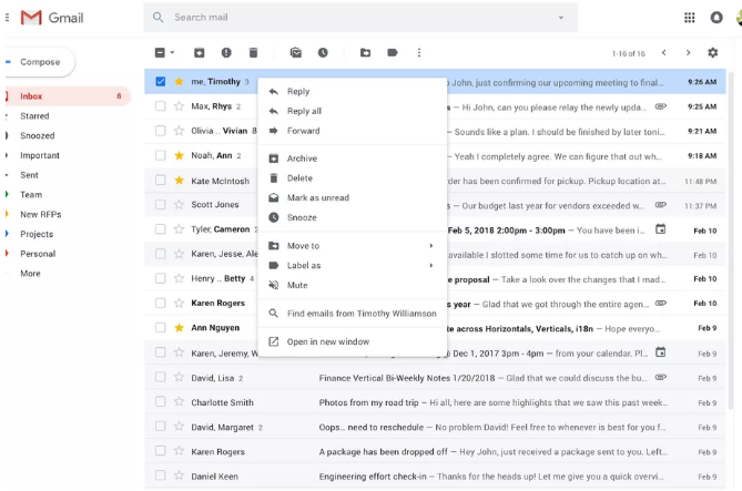 کلیک راست، کاربرد گسترده‌تری در Gmail پیدا خواهد کرد - تکفارس 