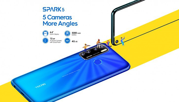 گوشی تکنو Spark 5 با دوربین چهارگانه رونمایی شد - تکفارس 