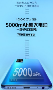 گوشی iQOO Z1x مجهز به یک باتری ۵۰۰۰ میلی‌آمپرساعتی خواهد بود - تکفارس 