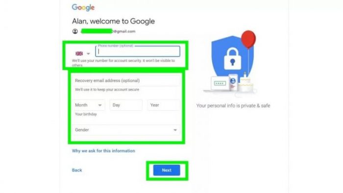 افتتاح حساب گوگل - حساب جیمیل