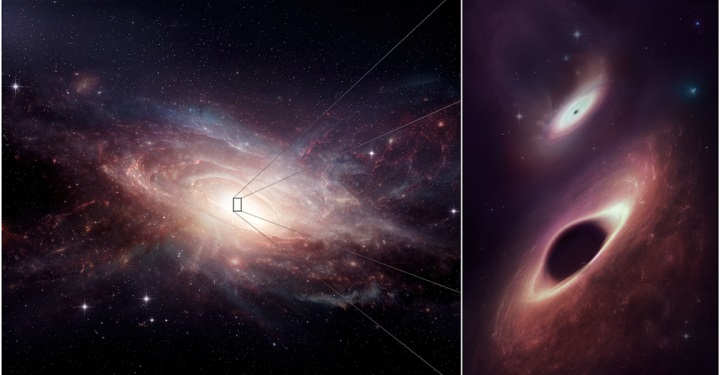 کشف عجیب دو سیاه چاله در فاصله نزدیک به هم - تکفارس 