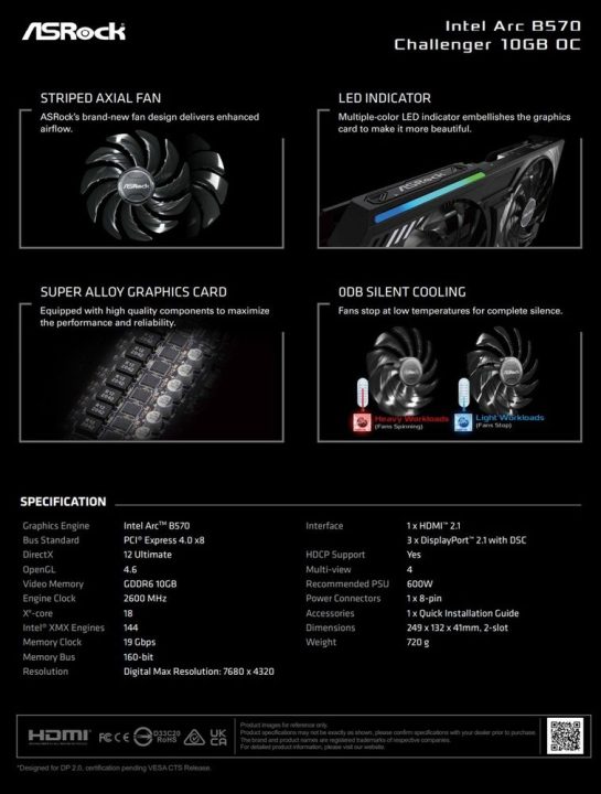 مشخصات کارت گرافیک قدرتمند Arc B570 اینتل فاش شد - تکفارس 